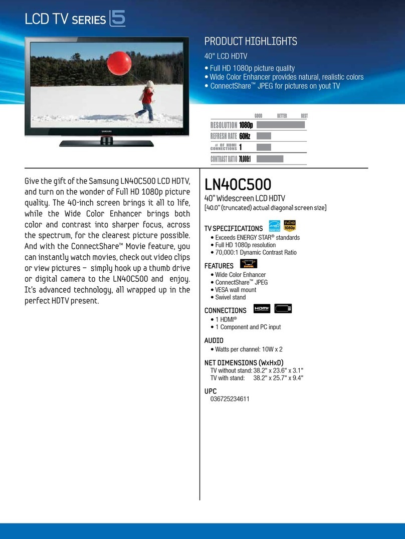 Samsung LN40C500 Specifications