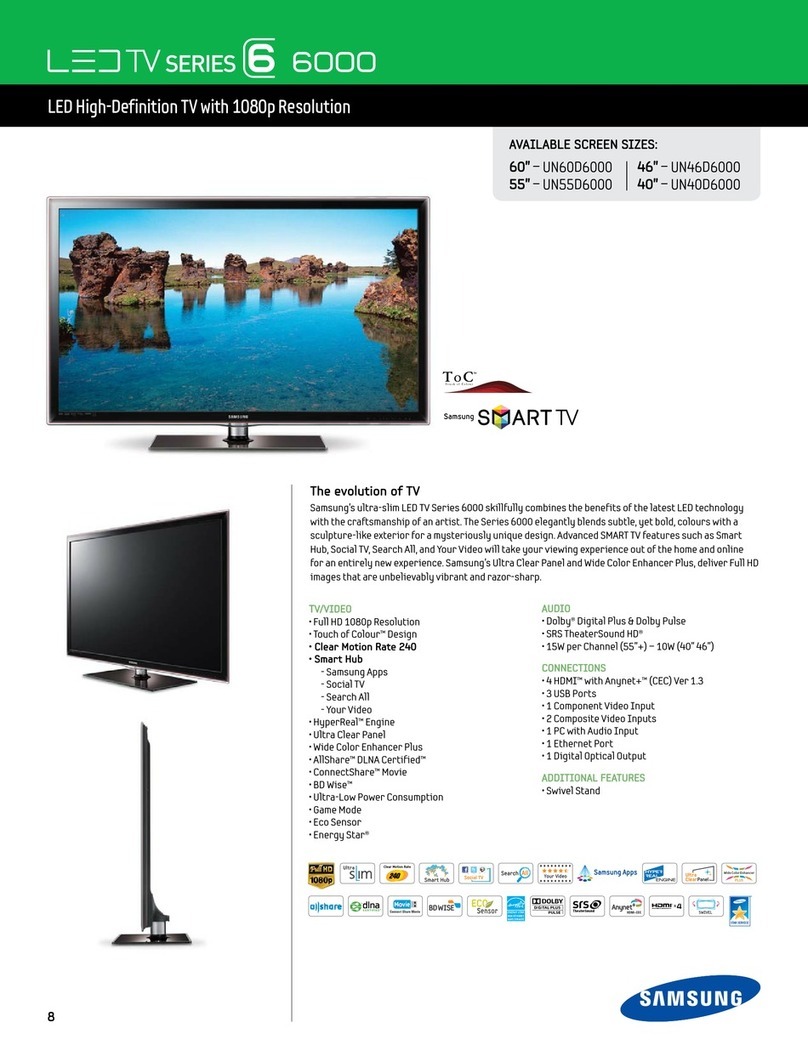 Samsung Smart TV UN40D6000 User manual