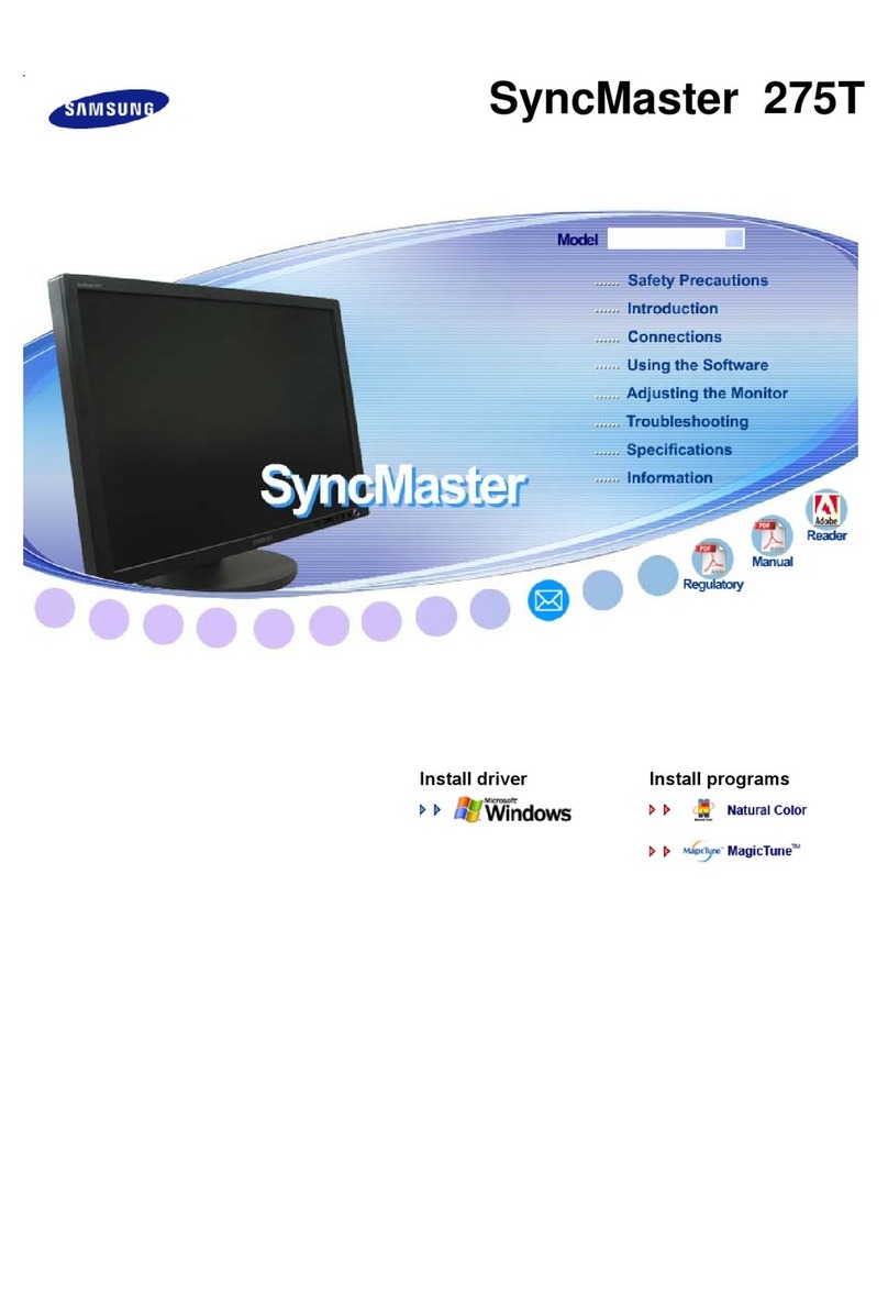 Samsung 275T - SyncMaster - 27" LCD Monitor User manual