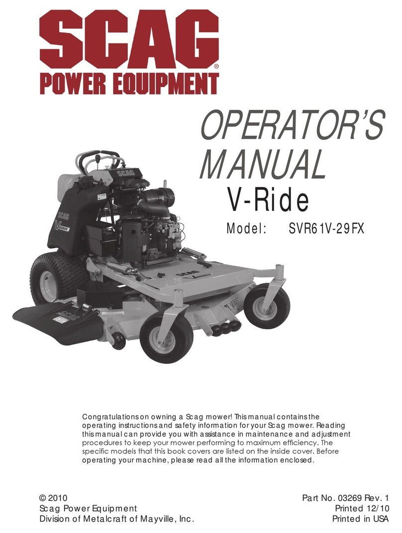 Scag Power Equipment V-RIDE SVR61V-29FX Operator's manual