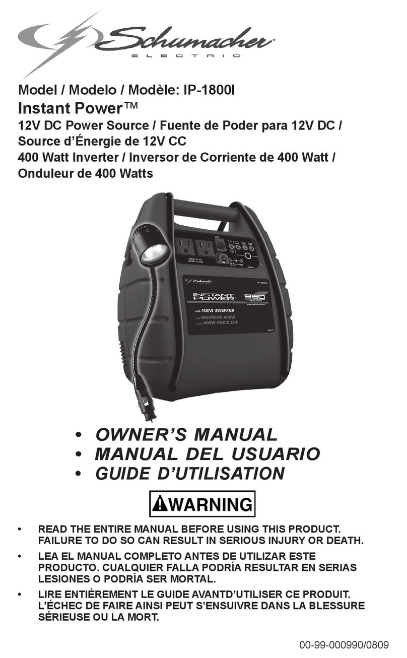 Schumacher 00-99-000990-0809 owner's manual