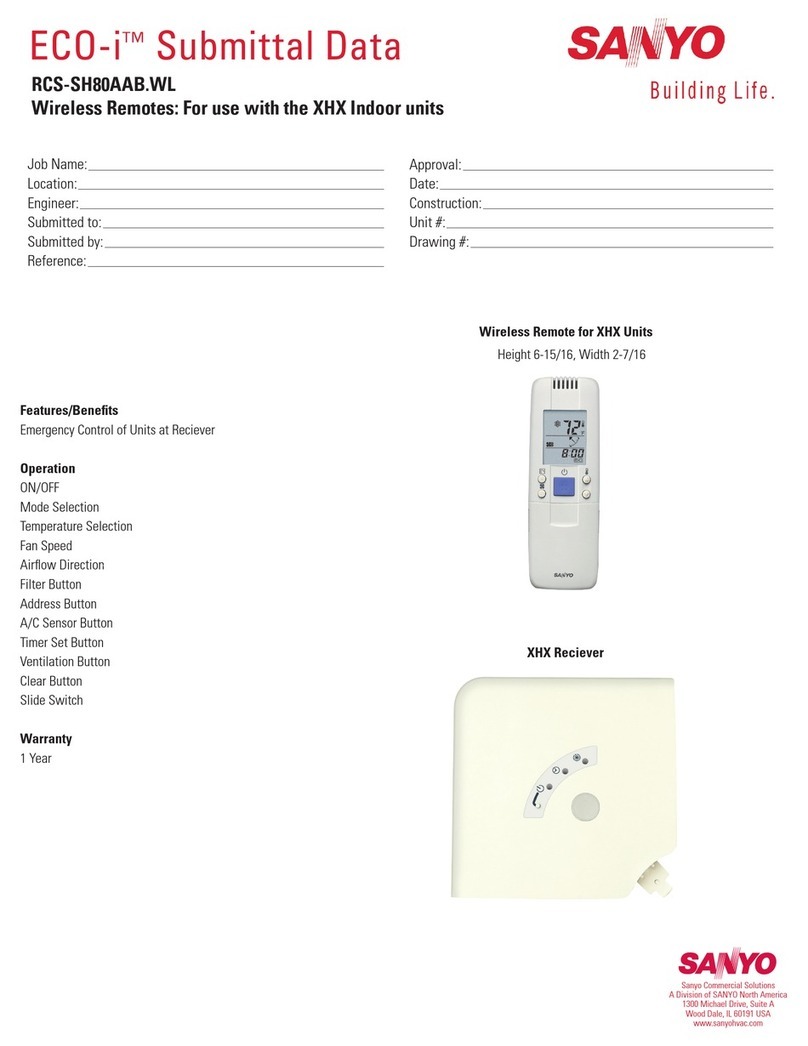 Sanyo RCS-SH80AAB.WL Installation and user guide Sanyo RCS-SH80AAB.WL Installation and user guide