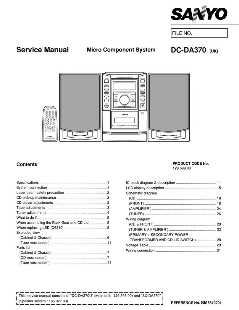 Sanyo DC-DA370 User manual Sanyo DC-DA370 User manual