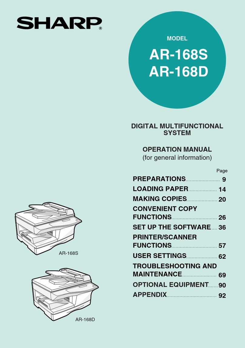 Sharp AR 168D - Digital Imager B/W Laser User manual