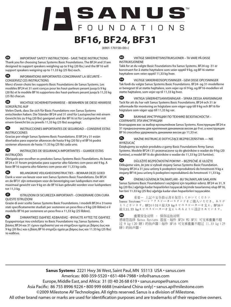 Sanus BF16 Assembly manual