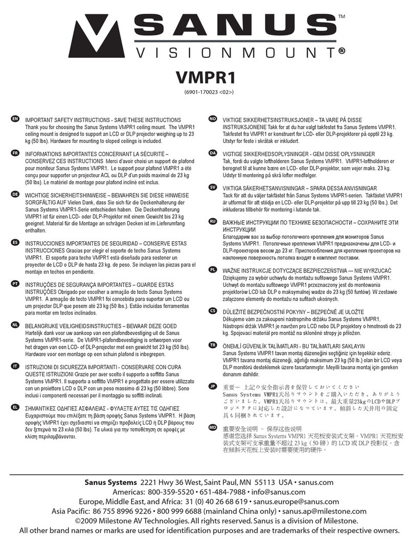 Sanus Sanus VisionMount Universal VMPR1  VMPR1... instructions