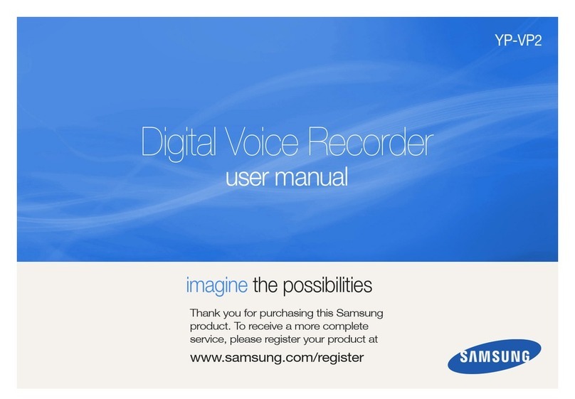 Samsung DIGITAL VOICE RECORDER YP-VP2 User manual Samsung DIGITAL VOICE RECORDER YP-VP2 User manual
