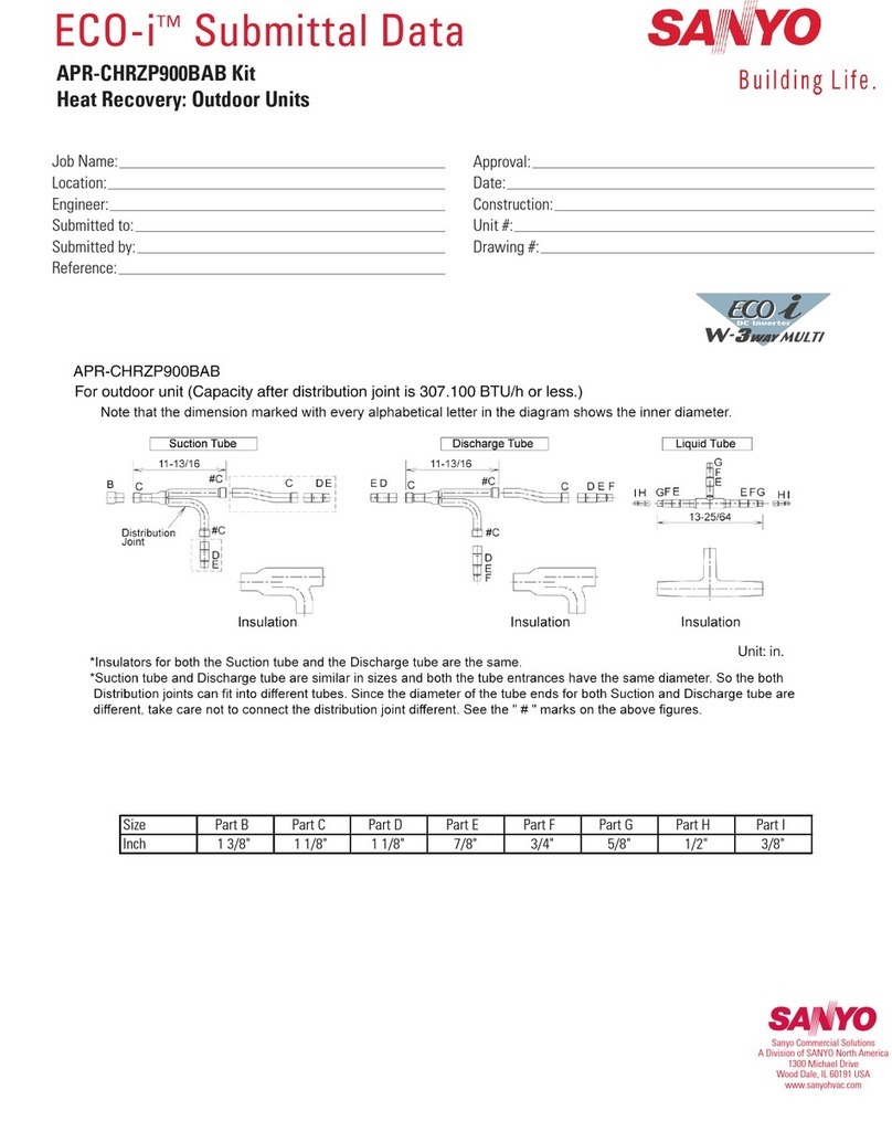 Sanyo ECO-i APR-CHRZP900BAB Kit Installation and user guide Sanyo ECO-i APR-CHRZP900BAB Kit Installation and user guide