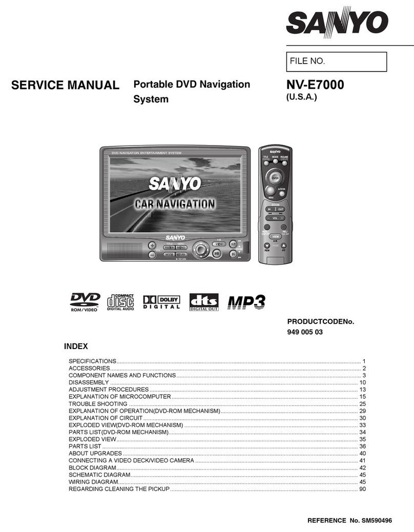 Sanyo NV-E7000 - Portable GPS And Mobile DVD Entertainment... Service manual