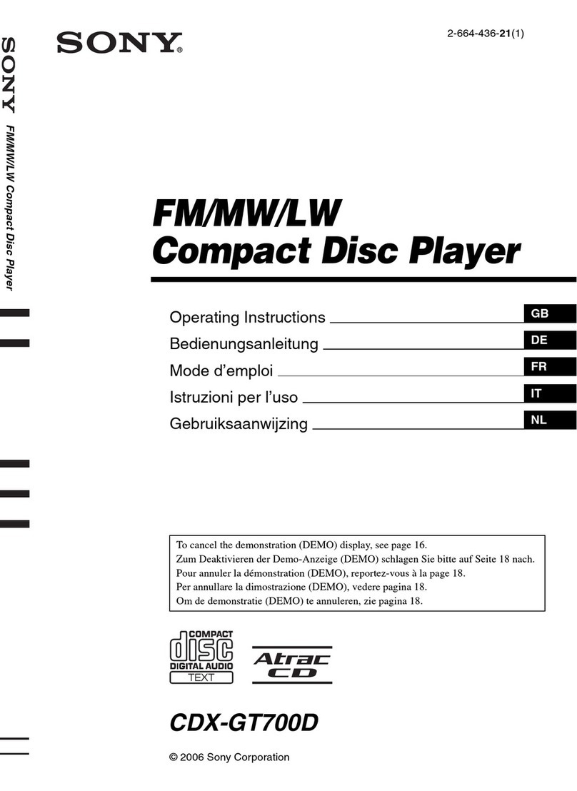 Sony CDX-GT700D operating instructions