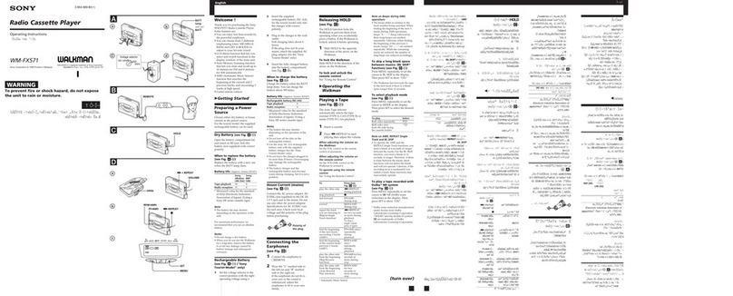 Sony Walkman WM-FX571 User manual