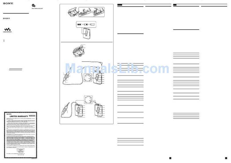 Sony WM-FX521 - Walkman User manual Sony WM-FX521 - Walkman User manual