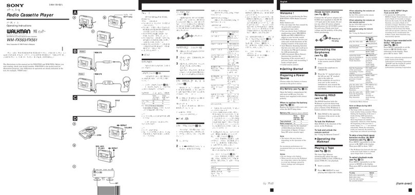 Sony Walkman WM-FX561 User manual Sony Walkman WM-FX561 User manual
