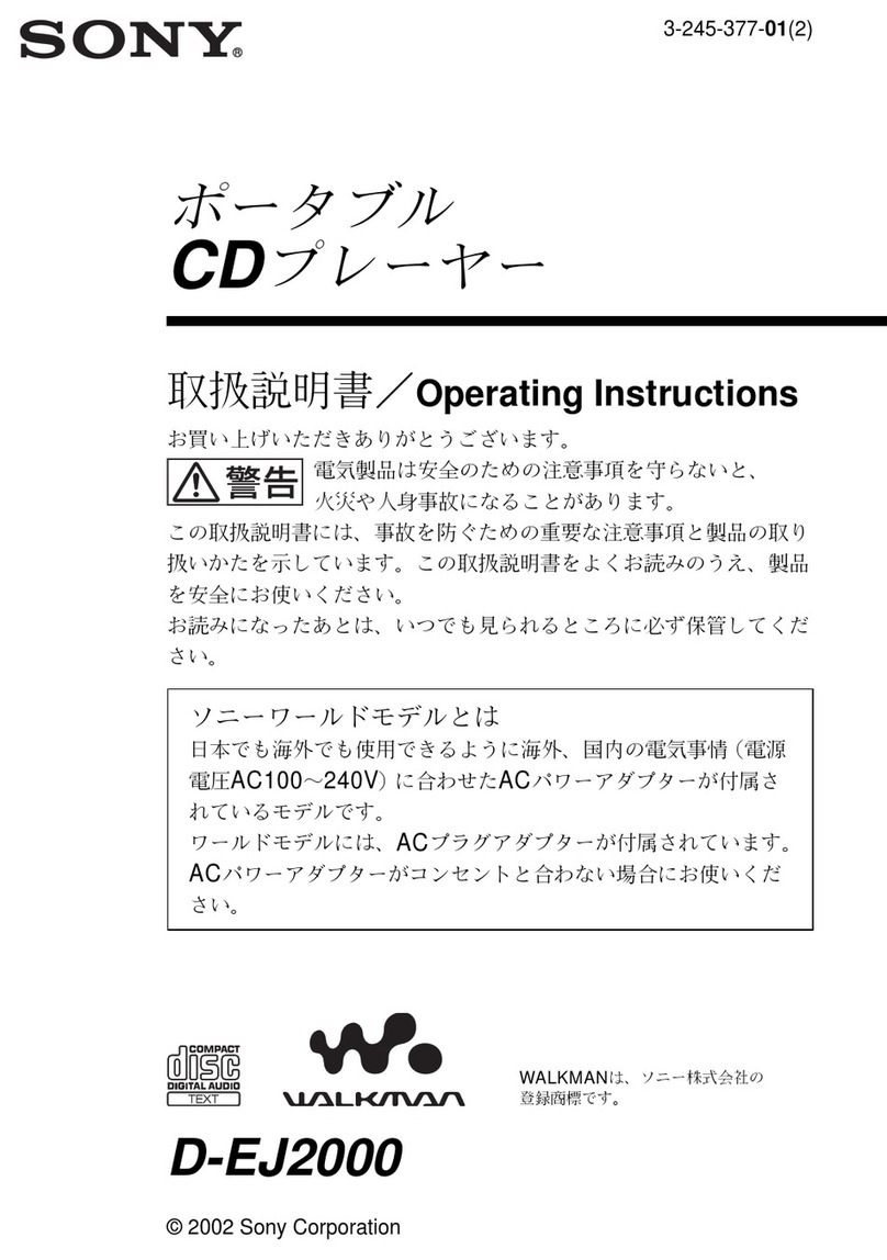 Sony CD Walkman D-EJ2000 User manual