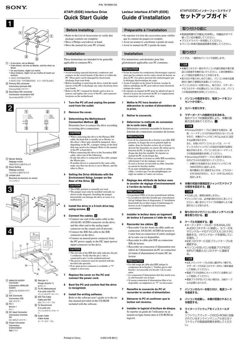 Sony 7819900133 User manual