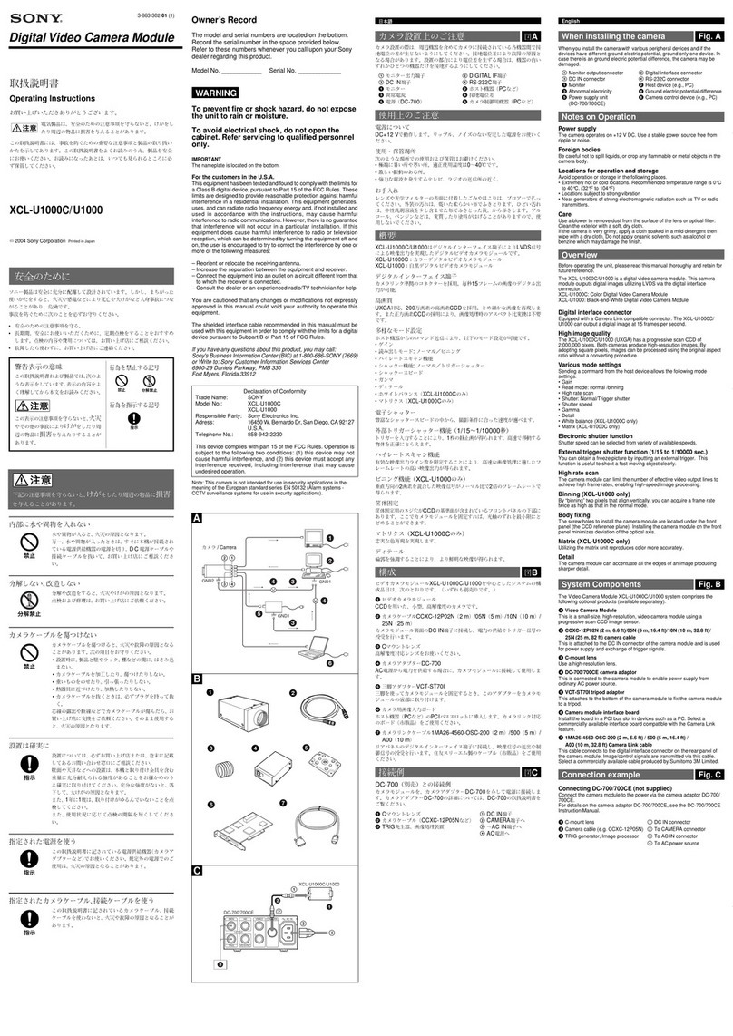 Sony XCL-U1000 User manual