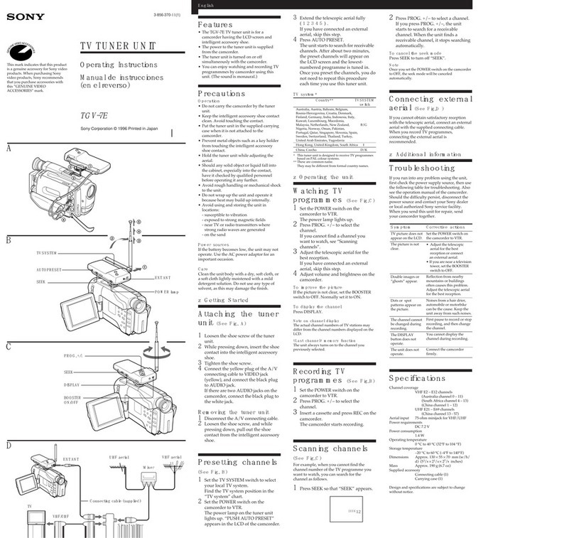 Sony TGV-7E User manual