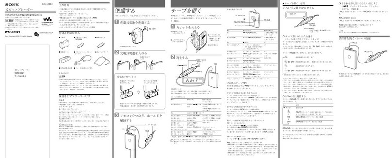 Sony Walkman WM-EX621 operating instructions