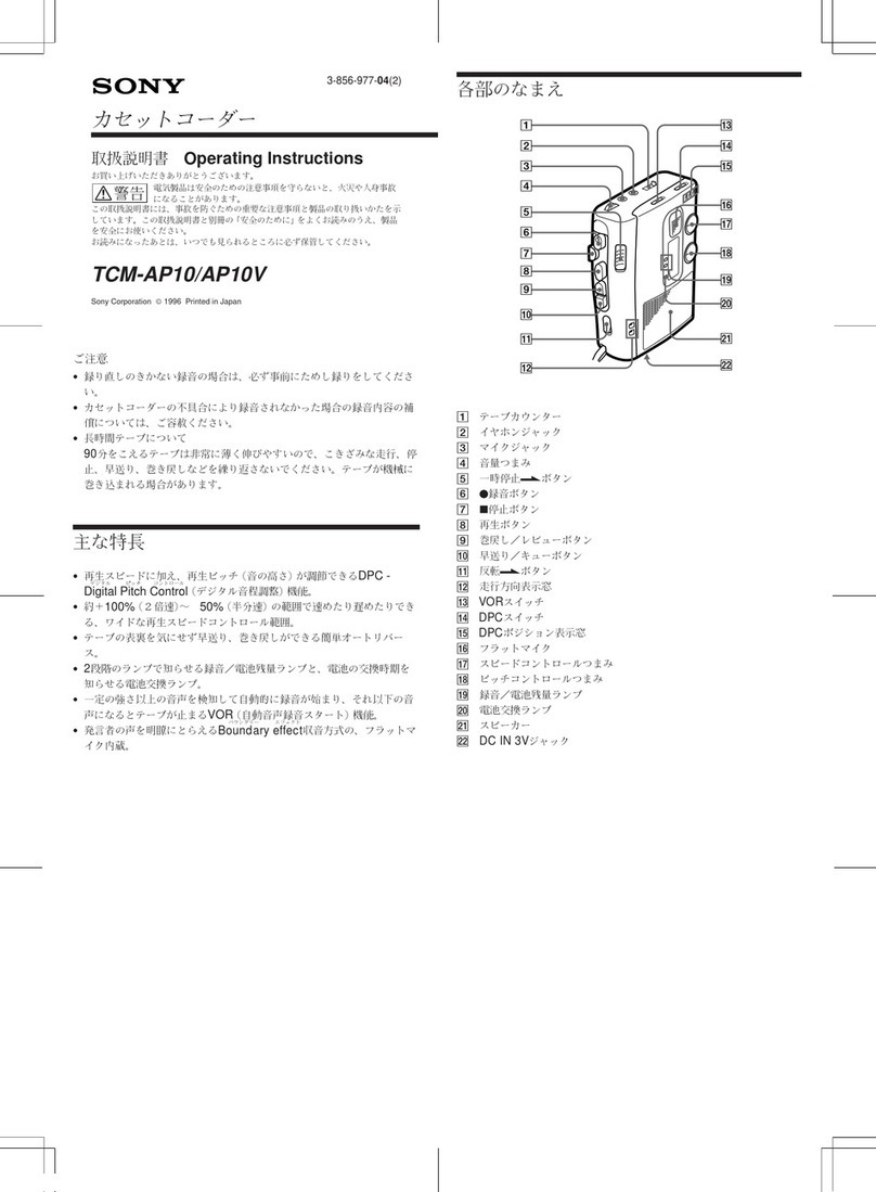 Sony TCM-AP10 User manual Sony TCM-AP10 User manual
