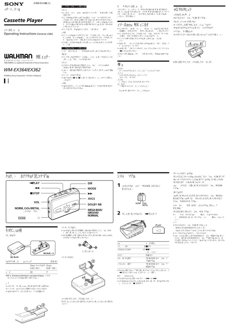 Sony Walkman WM-EX362 User manual