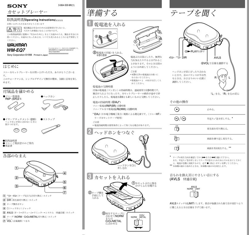 Sony Walkman WM-EQ7 User manual