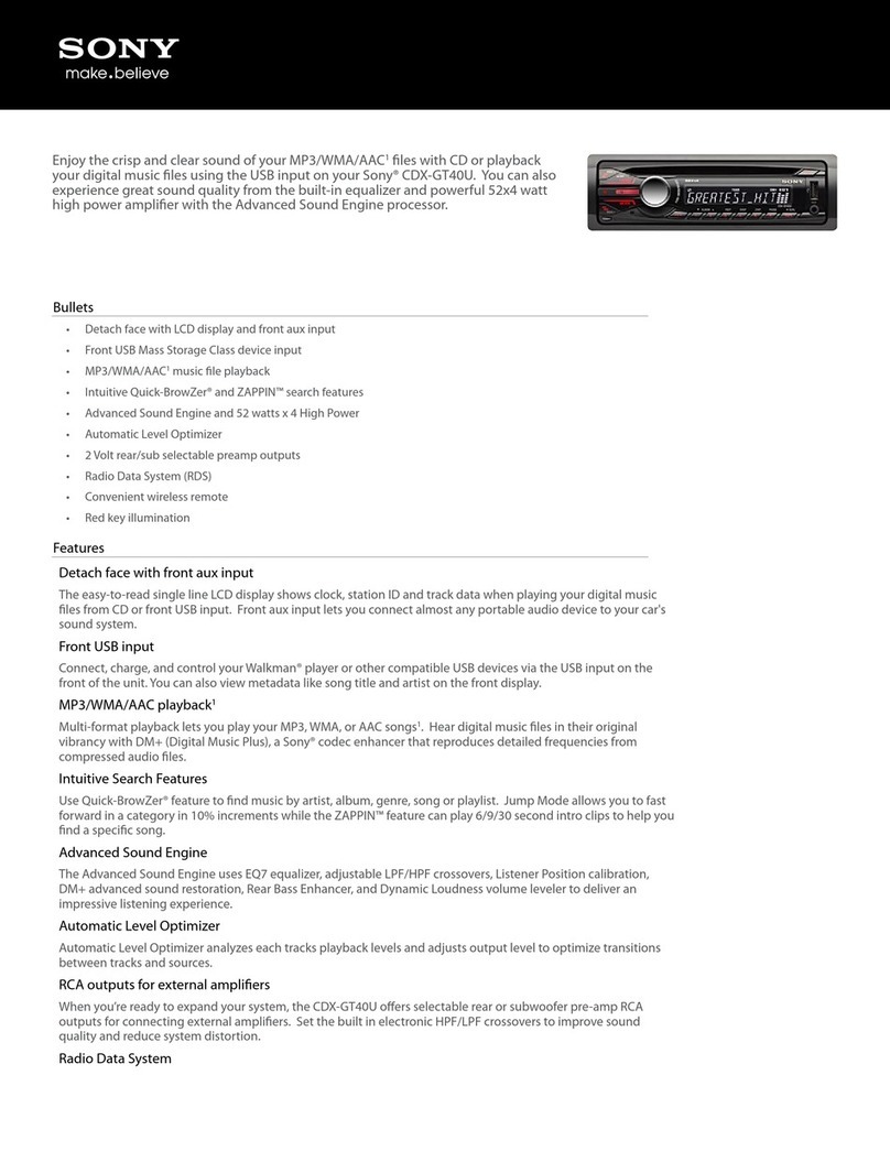 Sony CDX-GT40U User manual
