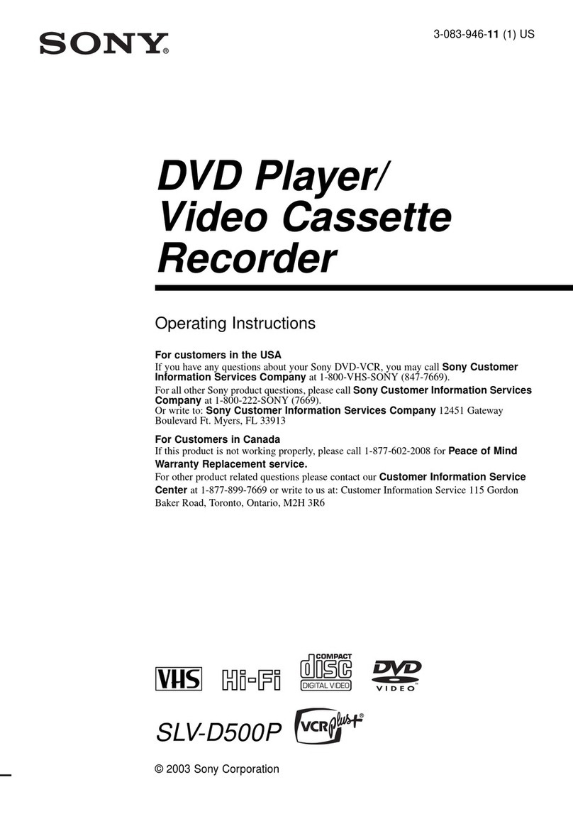 Sony SLV-D500P - Dvd Player/video Cassette... User manual