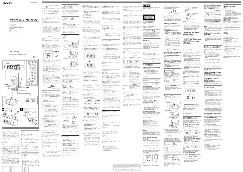 Sony ICF-CD1000 operating instructions