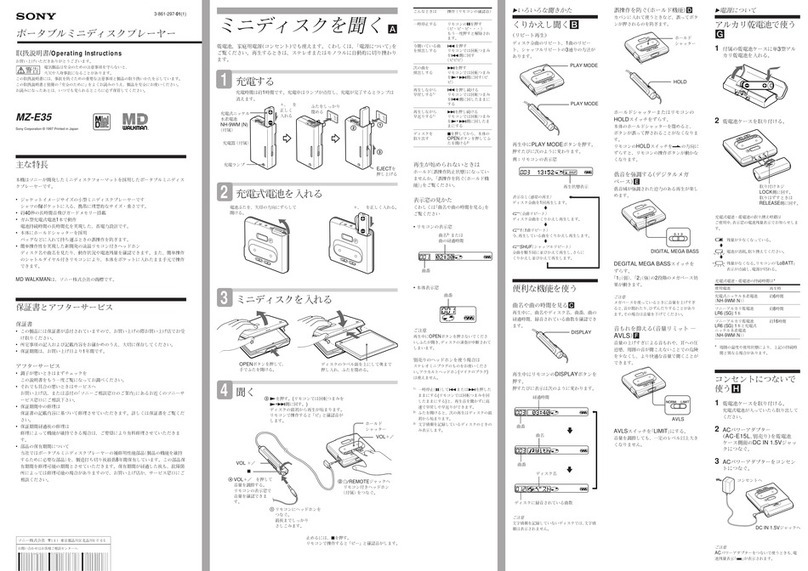 Sony MD Walkman MZ-E35 User manual