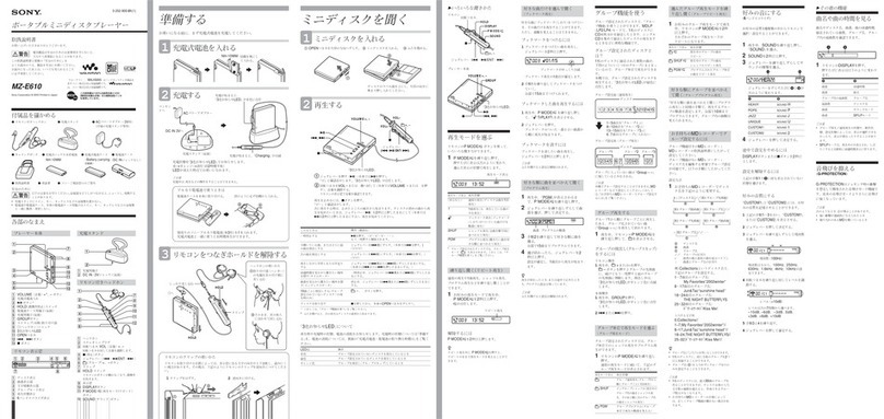 Sony MZ-E610 User manual Sony MZ-E610 User manual