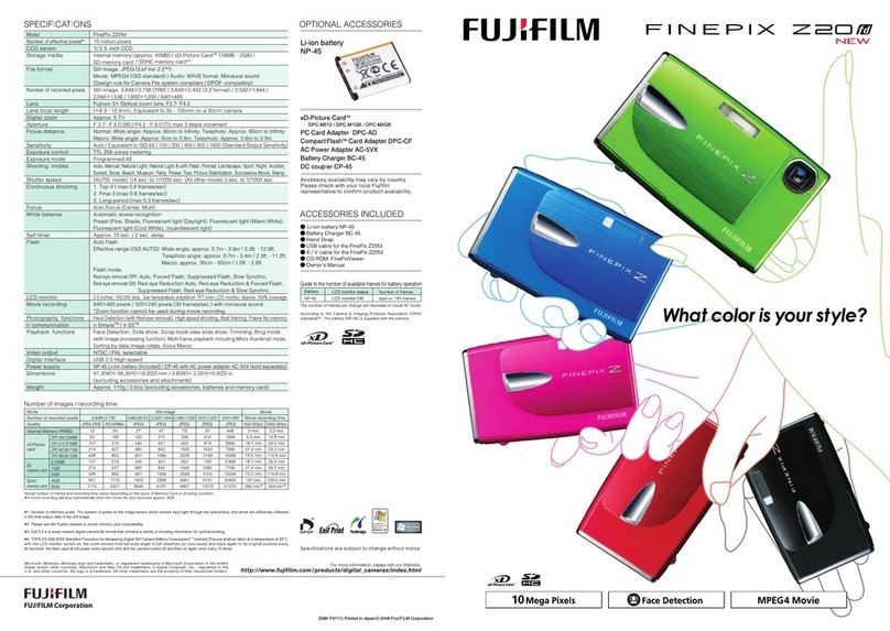 FujiFilm FinePix Z20 fd User manual