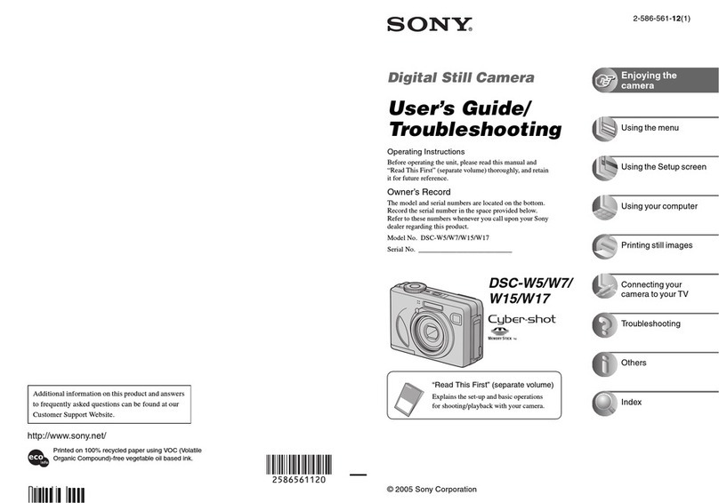 Sony Cyber-shot DSC-W5 Operating instructions Sony Cyber-shot DSC-W5 Operating instructions