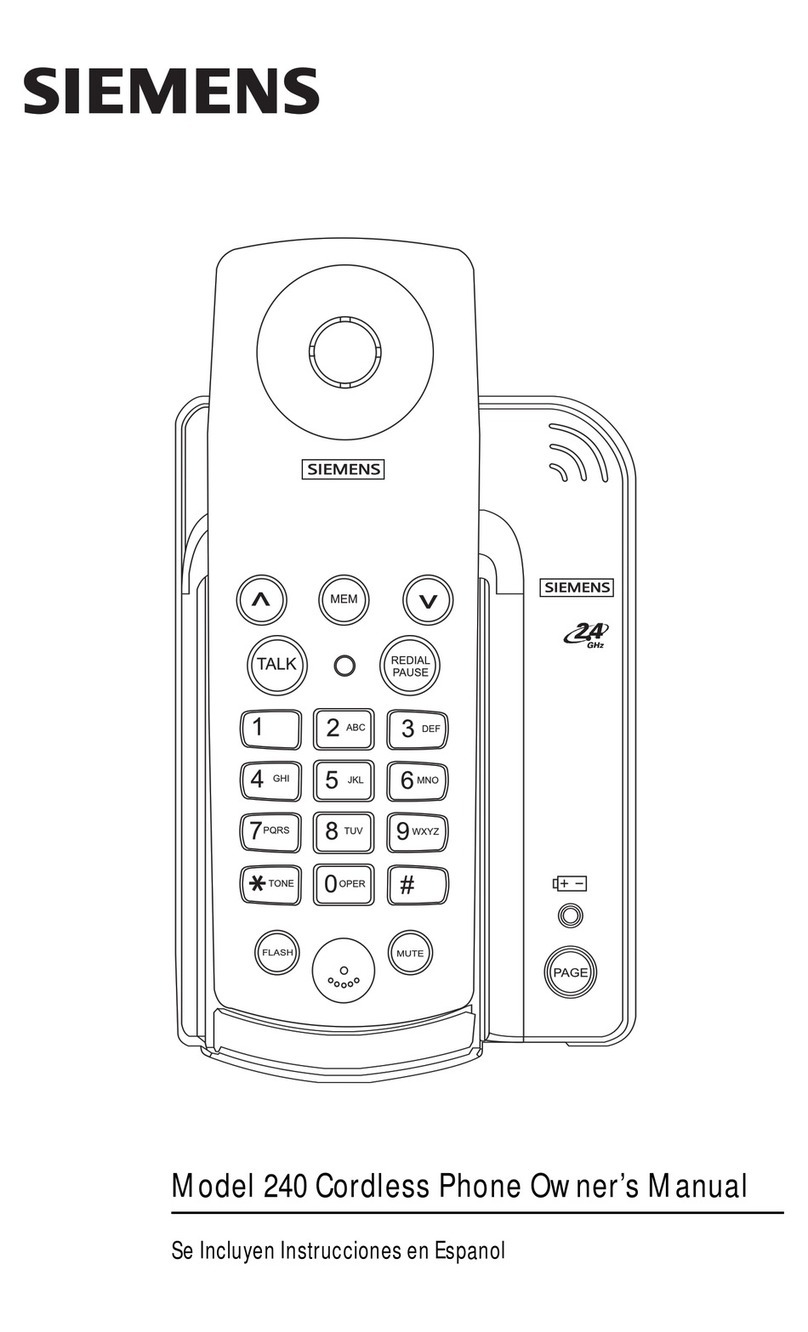 Siemens Model 240 User manual
