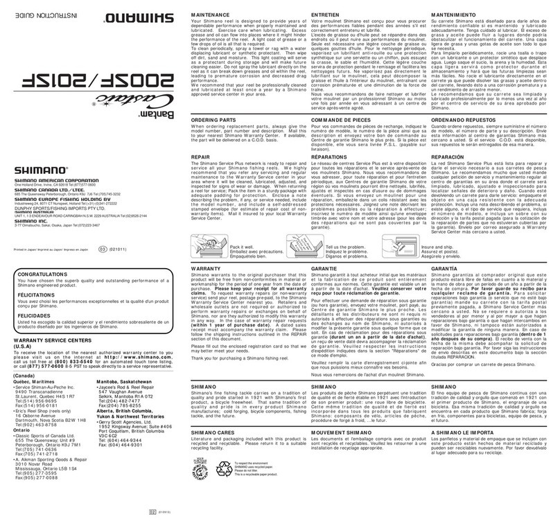 Shimano Castaic 200SF Instruction guide