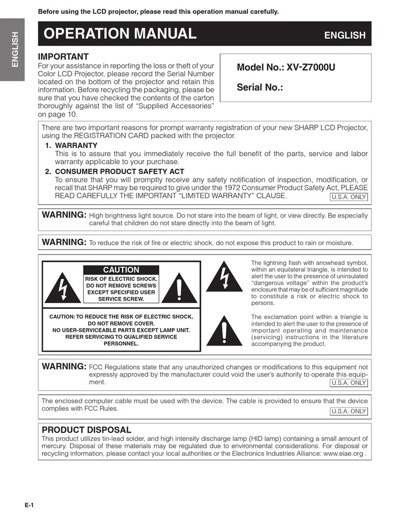 Sharp XV-Z7000U User manual