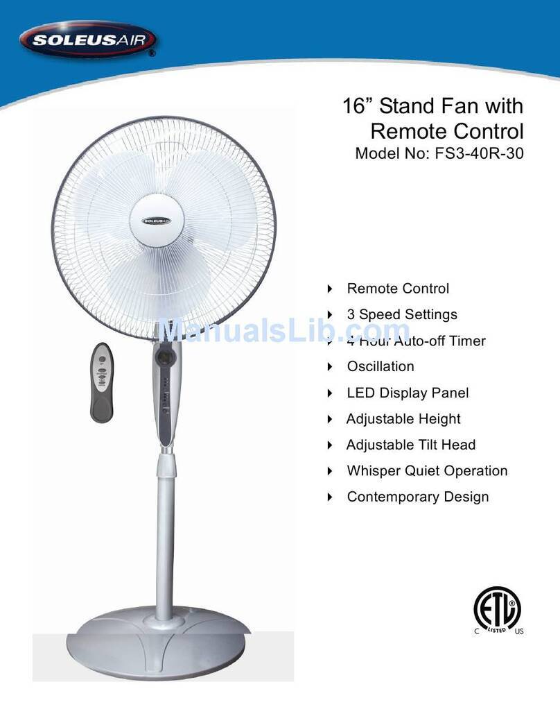 Soleus Air FS3-40R-30 User manual
