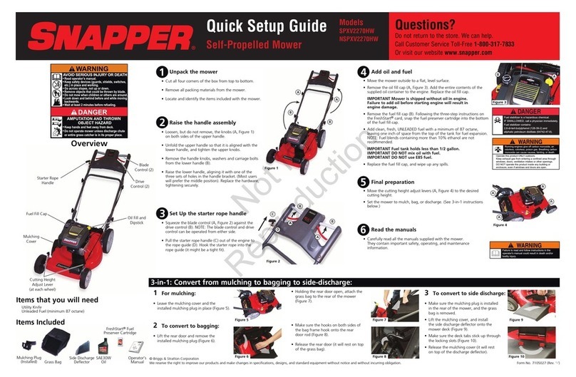 Snapper NSPXV2270HW User manual