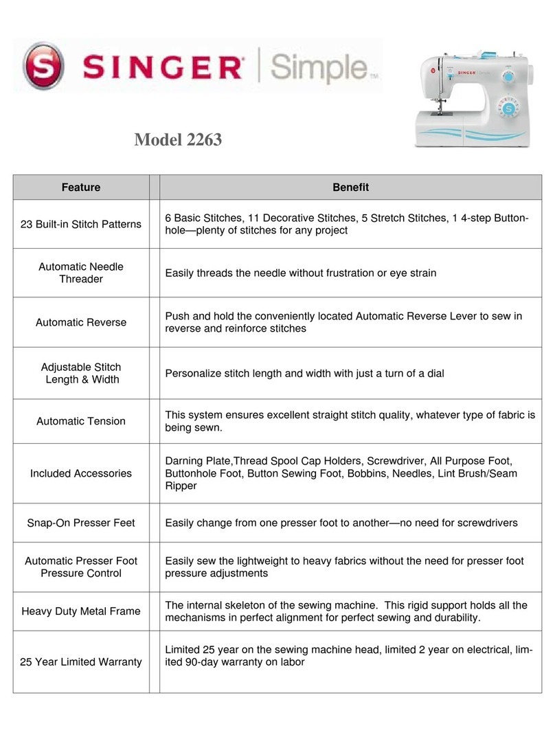 Singer Simple 2263 features and benefits