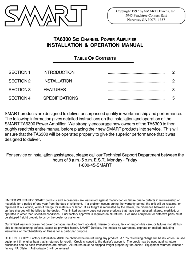 SMART SMART TA6300 TA6300 Installation and operation manual
