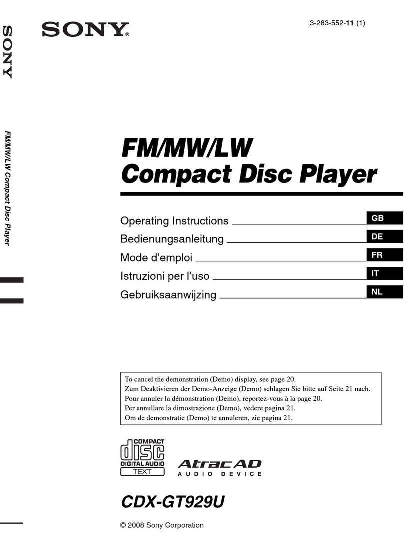 Sony CDX-GT929U User manual
