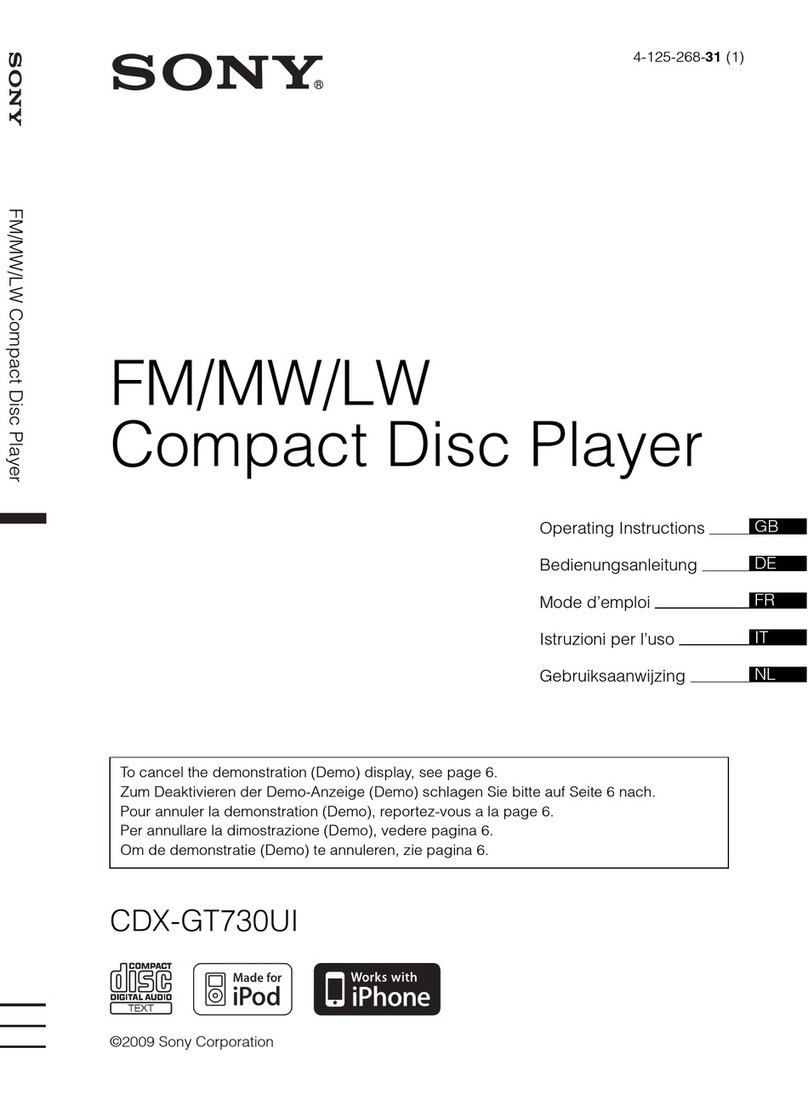 Sony CDX-GT730UI - Fm/am Compact Disc Player operating instructions Sony CDX-GT730UI - Fm/am Compact Disc Player operating instructions