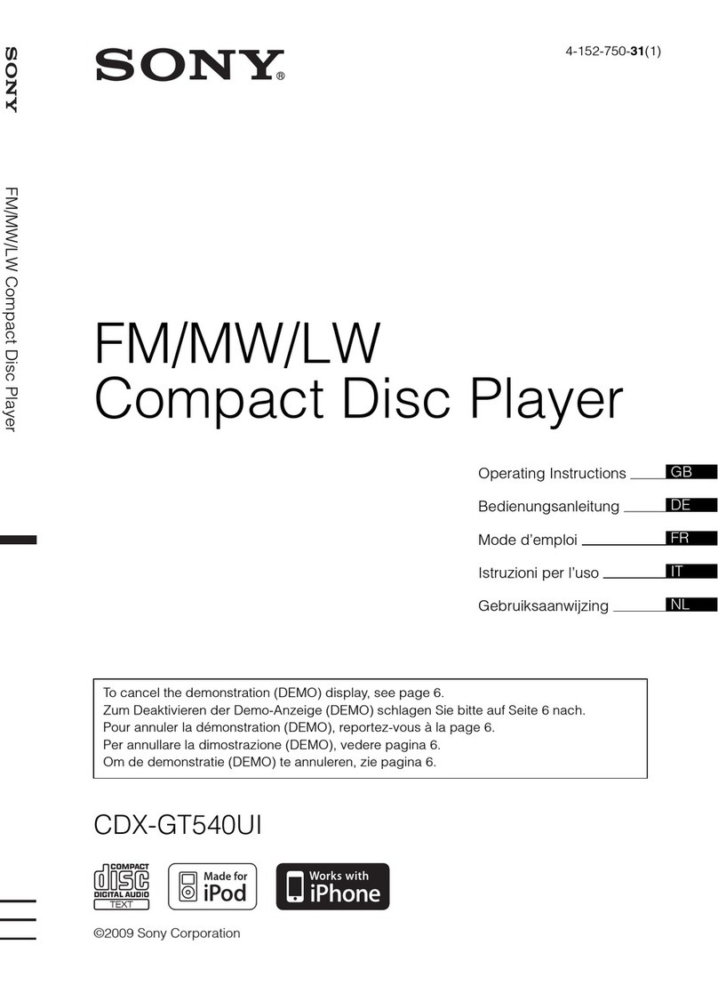Sony CDX-GT540UI operating instructions