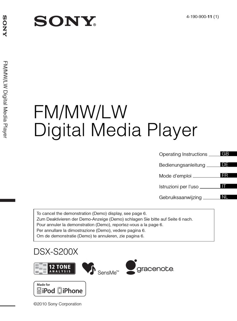 Sony DSX-S200X - Fm/am Digital Media Player operating instructions