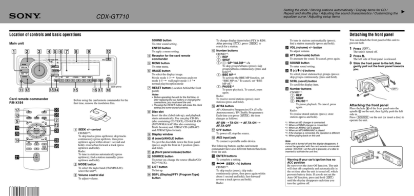 Sony CDX-GT710 - Fm-am Compact Disc Player Assembly instructions