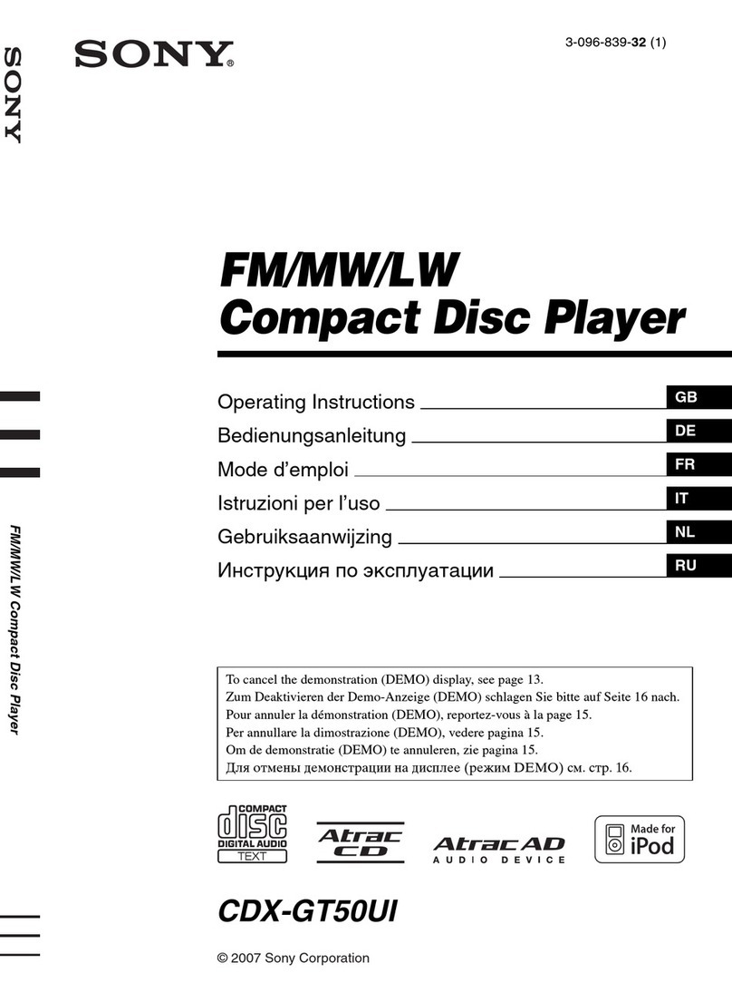 Sony CDX-GT50UI User manual Sony CDX-GT50UI User manual