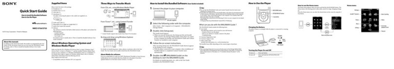Sony Walkman NWZ-S754 quick start guide