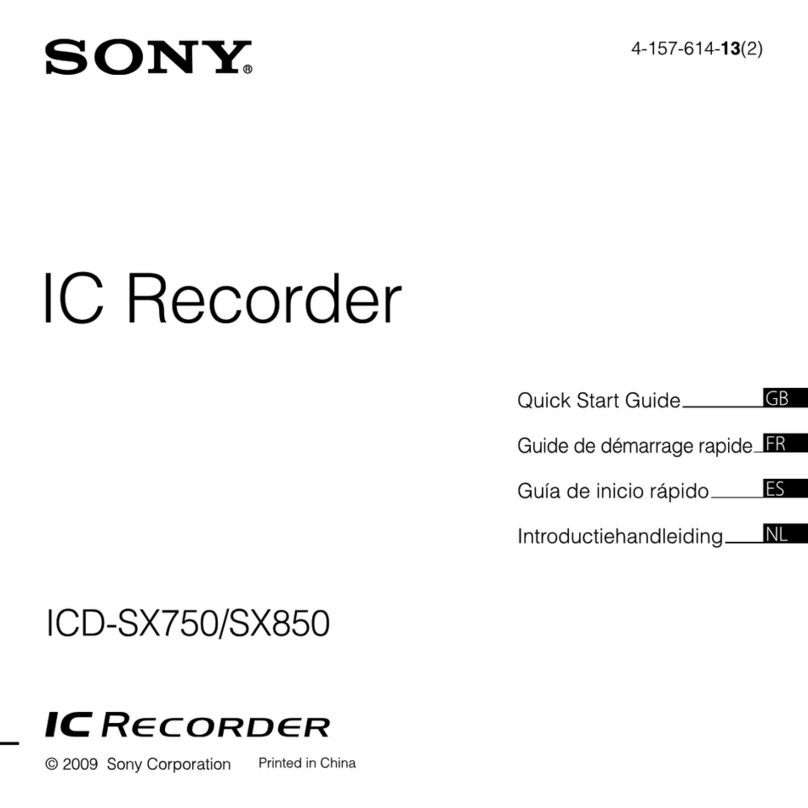 Sony IC RECORDER ICD-SX750 User manual