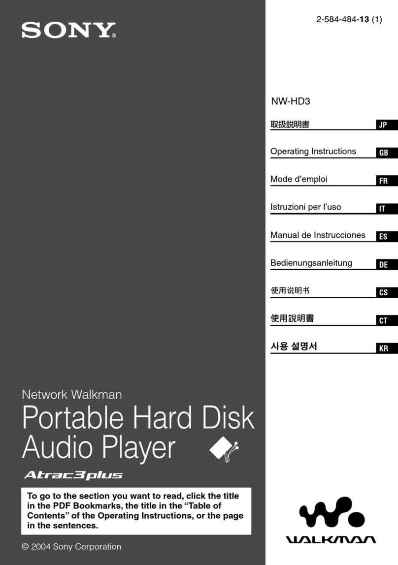 Sony Network Walkman NW-HD3 User manual Sony Network Walkman NW-HD3 User manual