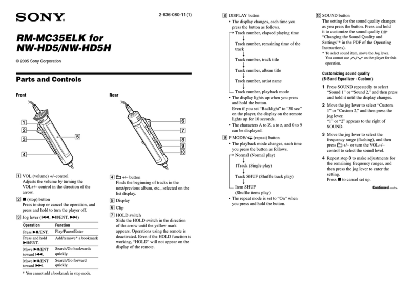Sony NW-HD5 Operating Instructions (English) User manual