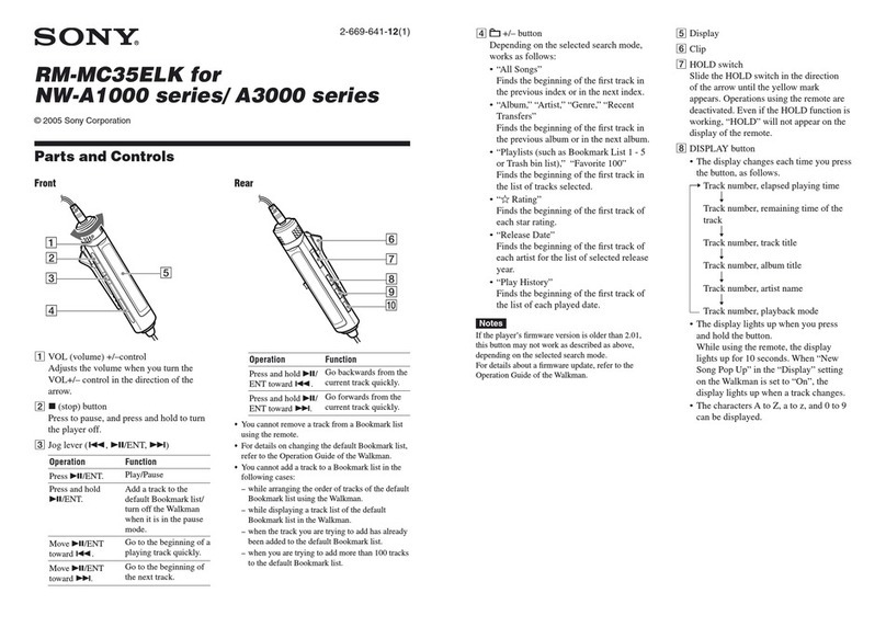 Sony NW-A1000 User manual